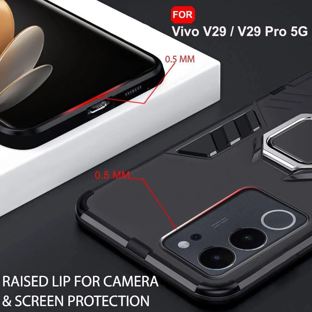 Micvir Back Cover for vivo V29 5G (Transparent, Black, Shock Proof, Plastic, Silicon, Pack of: 1) — image 2 of 5