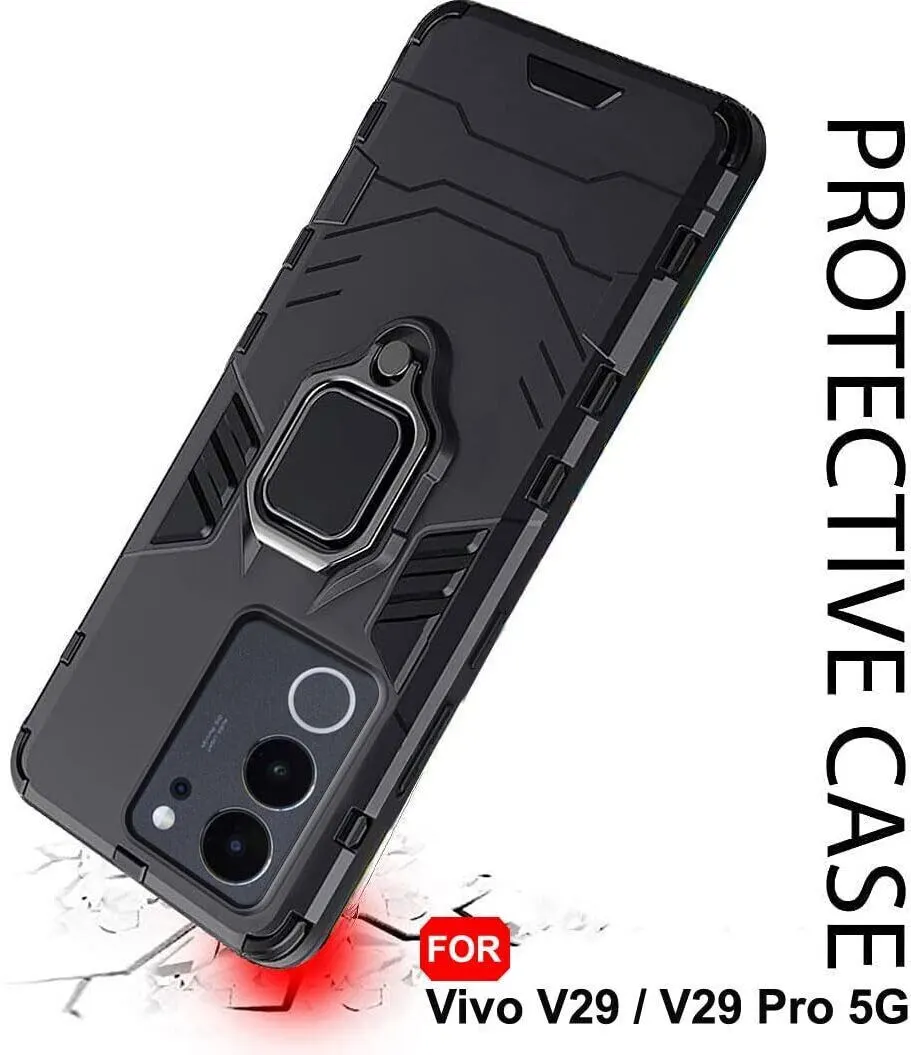Micvir Back Cover for vivo V29 5G (Transparent, Black, Shock Proof, Plastic, Silicon, Pack of: 1) — image 5 of 5