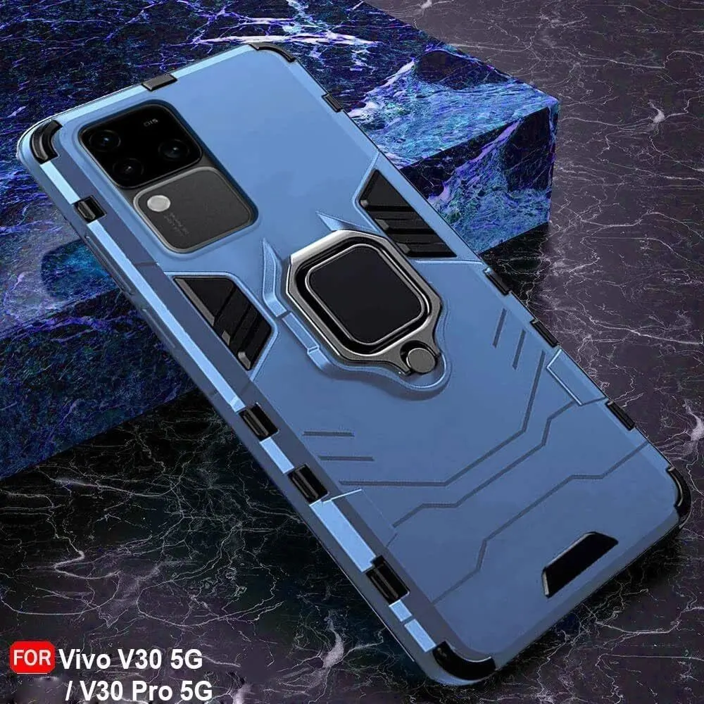 Micvir Back Cover for Vivo V30 5G (Transparent, Blue, Shock Proof, Plastic, Silicon, Pack of: 1) — image 3 of 5