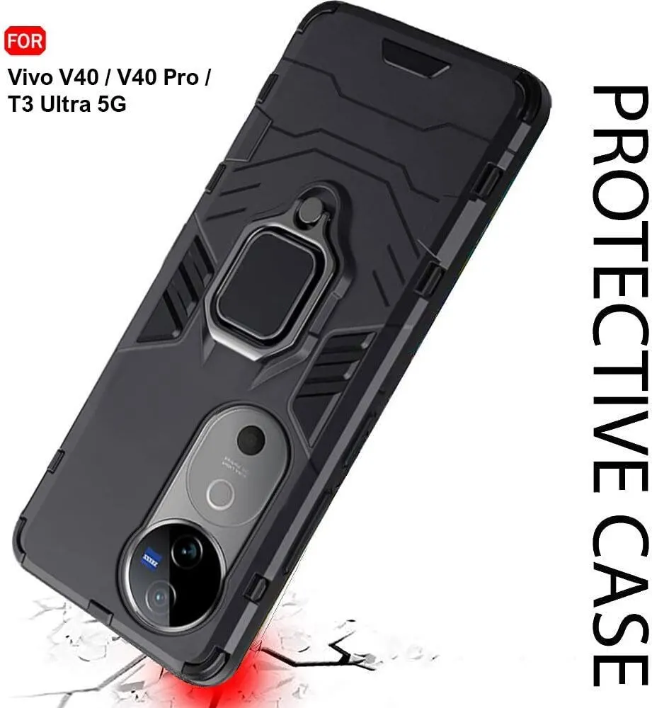 Micvir Back Cover for vivo V40 5G (Transparent, Black, Shock Proof, Plastic, Silicon, Pack of: 1) — image 4 of 5
