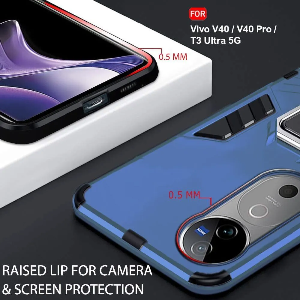 Micvir Back Cover for vivo V40 5G (Transparent, Blue, Shock Proof, Plastic, Silicon, Pack of: 1) — image 3 of 5