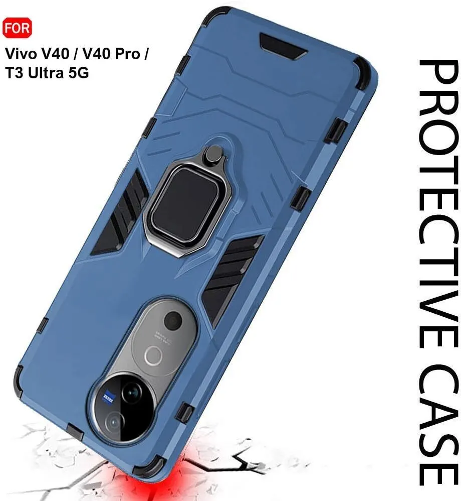 Micvir Back Cover for vivo V40 5G (Transparent, Blue, Shock Proof, Plastic, Silicon, Pack of: 1) — image 4 of 5