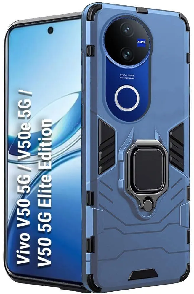 Micvir Back Cover for vivo V50 5G Elite Edition (Transparent, Blue, Shock Proof, Plastic, Silicon, Pack of: 1)