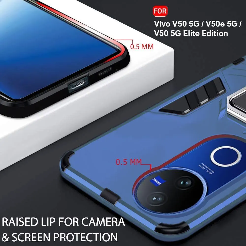 Micvir Back Cover for vivo V50 5G Elite Edition (Transparent, Blue, Shock Proof, Plastic, Silicon, Pack of: 1) — image 2 of 5