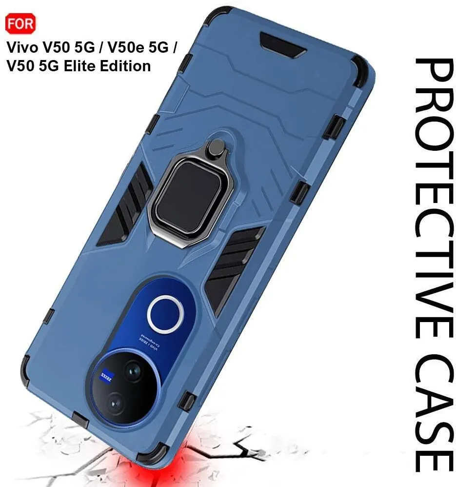 Micvir Back Cover for vivo V50 5G Elite Edition (Transparent, Blue, Shock Proof, Plastic, Silicon, Pack of: 1) — image 3 of 5