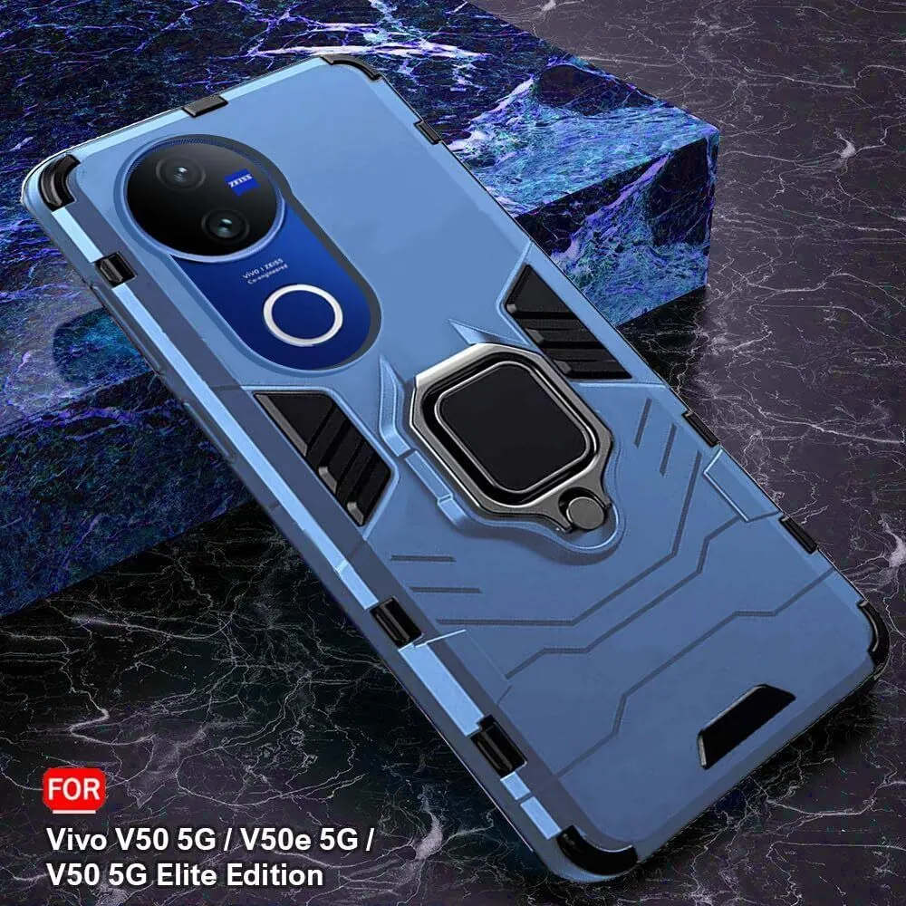 Micvir Back Cover for vivo V50 5G Elite Edition (Transparent, Blue, Shock Proof, Plastic, Silicon, Pack of: 1) — image 4 of 5
