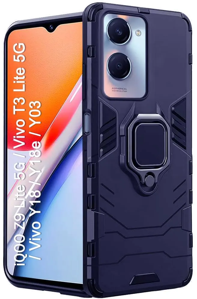 Micvir Back Cover for Vivo Y18, Vivo Y18e, Vivo Y28s 5G (Transparent, Blue, Shock Proof, Plastic, Silicon, Pack of: 1)