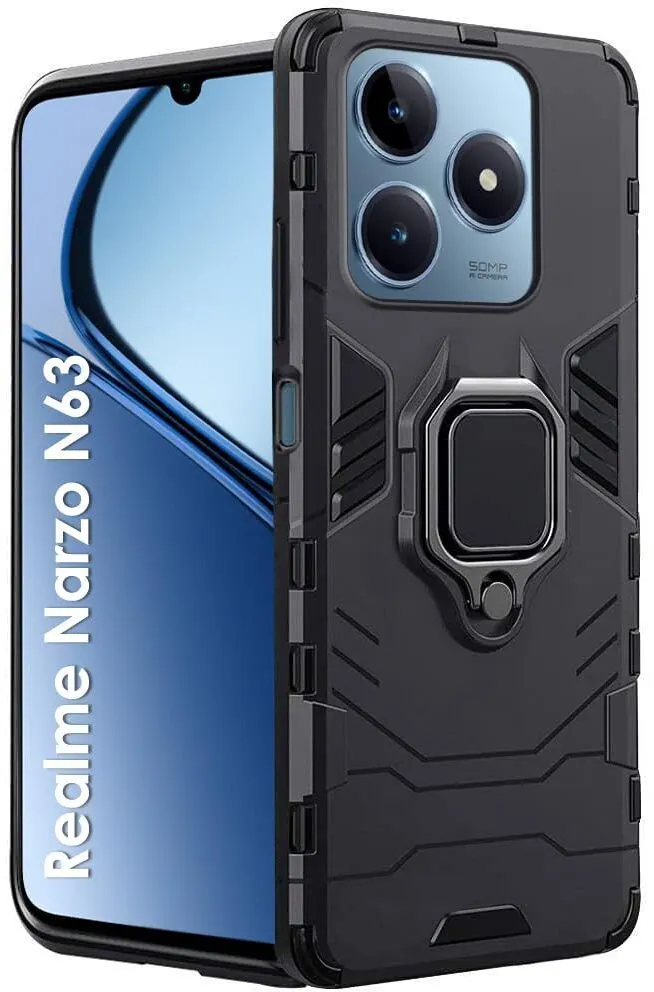Micvir Back Cover for Realme C63 (Transparent, Black, Shock Proof, Pack of: 1)