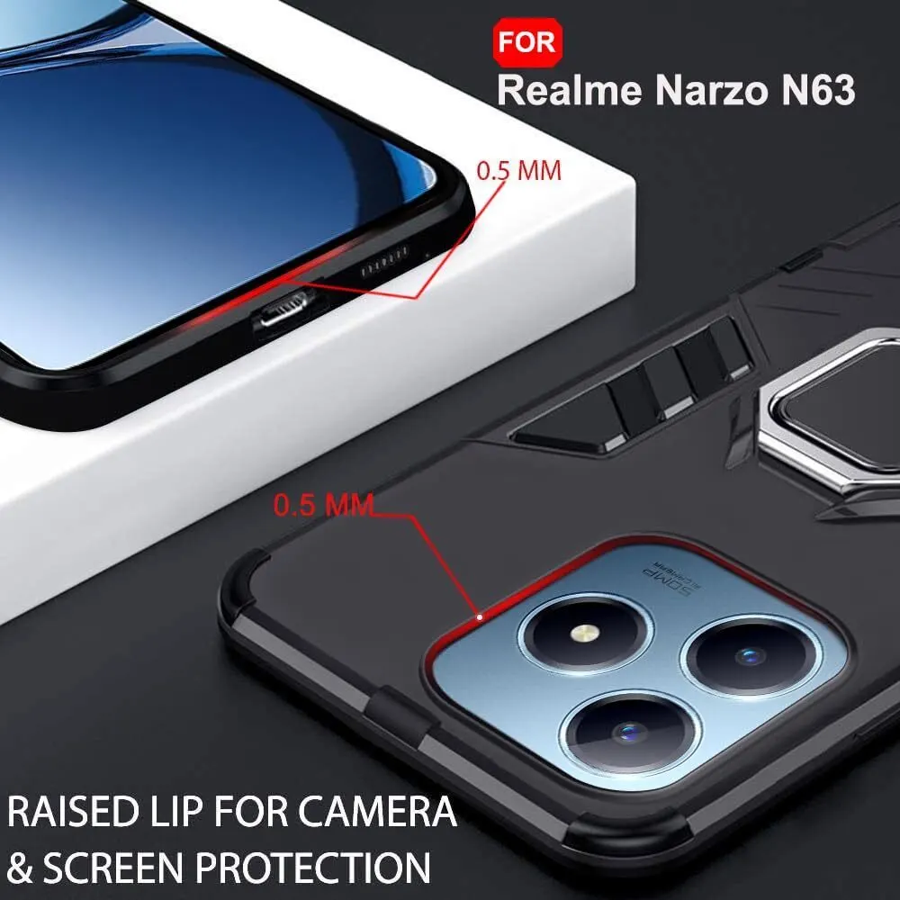 Micvir Back Cover for Realme C63 (Transparent, Black, Shock Proof, Pack of: 1) — image 2 of 5