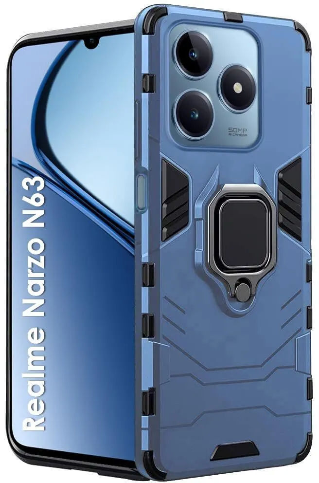 Micvir Back Cover for Realme C63 (Transparent, Blue, Shock Proof, Pack of: 1)