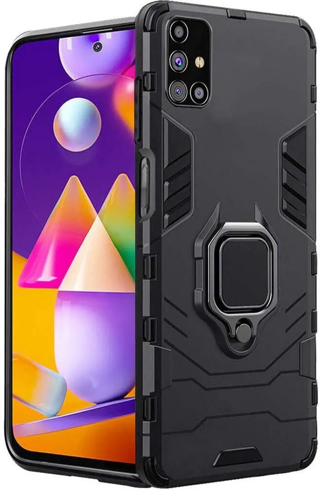 Micvir Back Cover for Samsung Galaxy M31s (Transparent, Black, Shock Proof, Plastic, Silicon, Pack of: 1)
