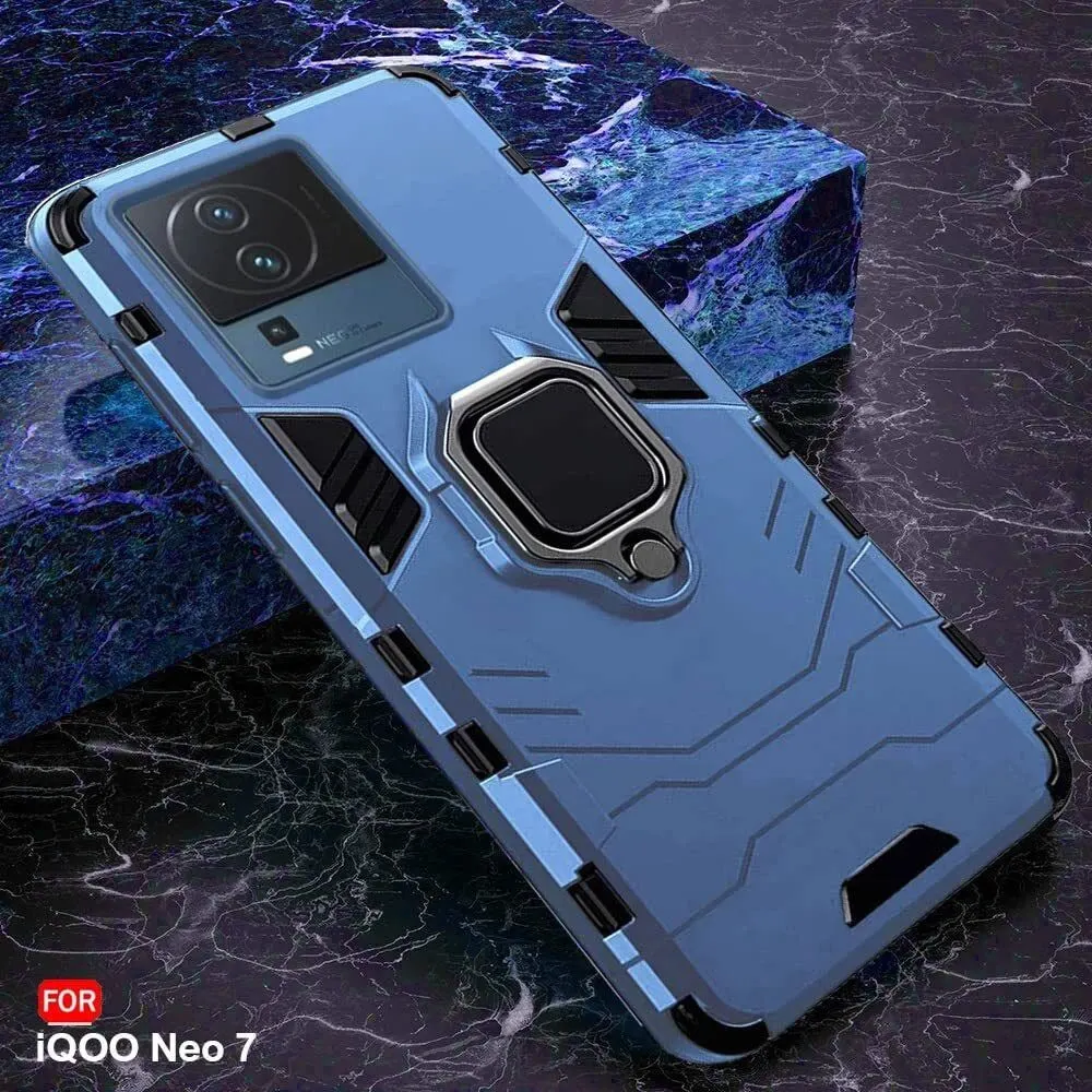 Micvir Back Cover for IQOO Neo 7 (Transparent, Blue, Shock Proof, Plastic, Silicon, Pack of: 1) — image 3 of 5