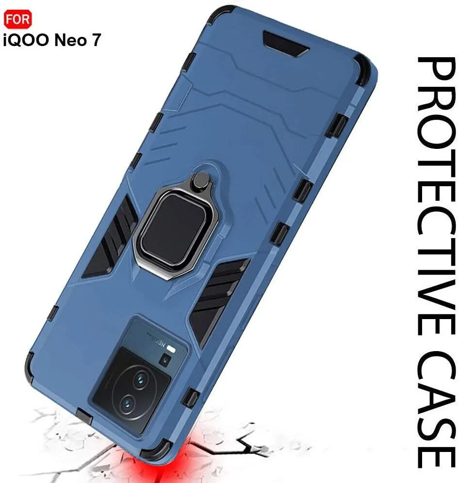 Micvir Back Cover for IQOO Neo 7 (Transparent, Blue, Shock Proof, Plastic, Silicon, Pack of: 1) — image 4 of 5