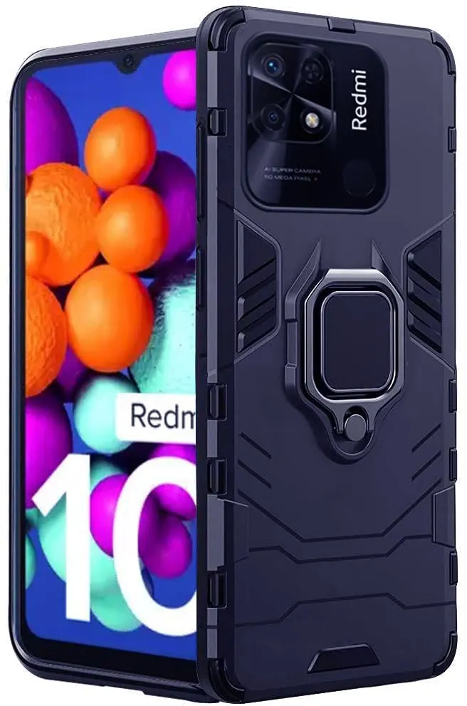 Micvir Back Cover for Redmi 10 (Transparent, Blue, Shock Proof, Plastic, Silicon, Pack of: 1)