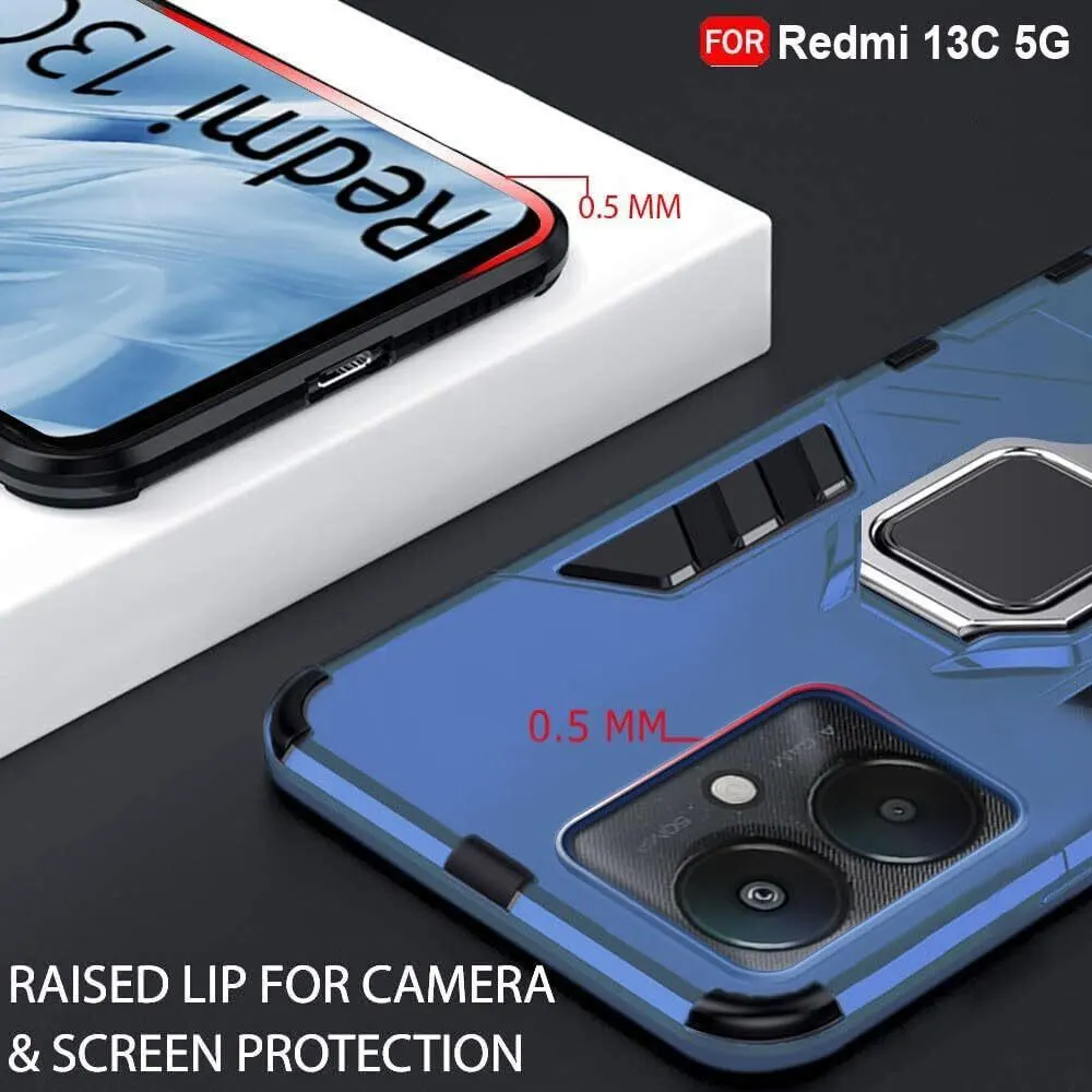 Micvir Back Cover for Redmi 13C 5G (Blue, Shock Proof, Plastic, Silicon, Pack of: 1) — image 2 of 5