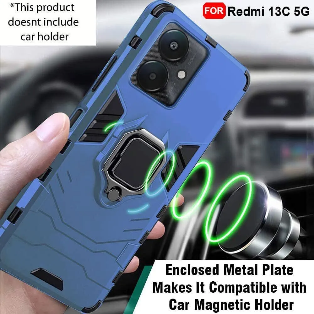 Micvir Back Cover for Redmi 13C 5G (Blue, Shock Proof, Plastic, Silicon, Pack of: 1) — image 3 of 5
