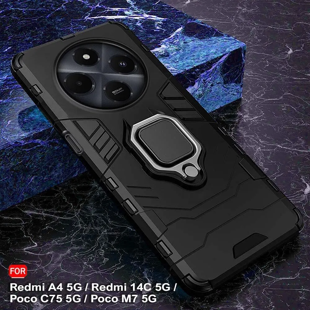 Micvir Back Cover for Redmi 14C 5G (Transparent, Black, Shock Proof, Plastic, Silicon, Pack of: 1) — image 3 of 5