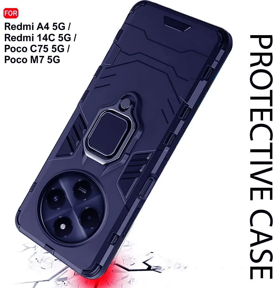Micvir Back Cover for Redmi 14C 5G (Transparent, Blue, Shock Proof, Plastic, Silicon, Pack of: 1) — image 4 of 5