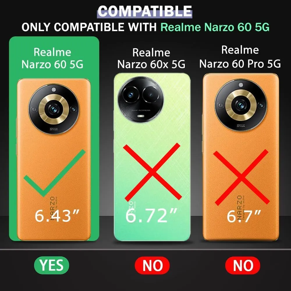 Micvir Back Cover for Realme Narzo 60 5G (Transparent, Black, Shock Proof, Plastic, Silicon, Pack of: 1) — image 2 of 5
