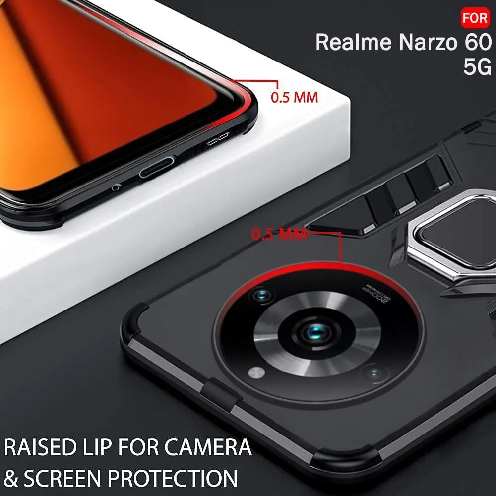 Micvir Back Cover for Realme Narzo 60 5G (Transparent, Black, Shock Proof, Plastic, Silicon, Pack of: 1) — image 3 of 5