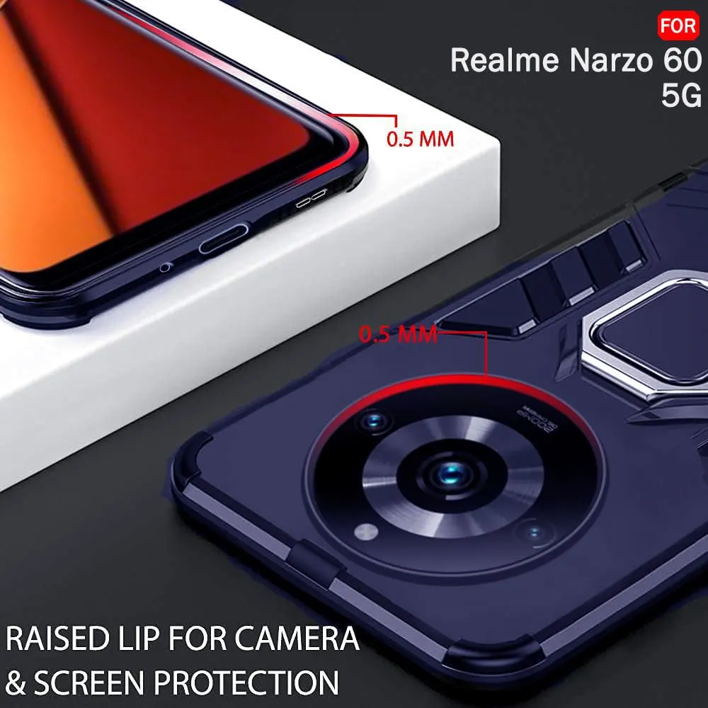 Micvir Back Cover for Realme Narzo 60 5G (Transparent, Blue, Shock Proof, Plastic, Silicon, Pack of: 1) — image 3 of 5