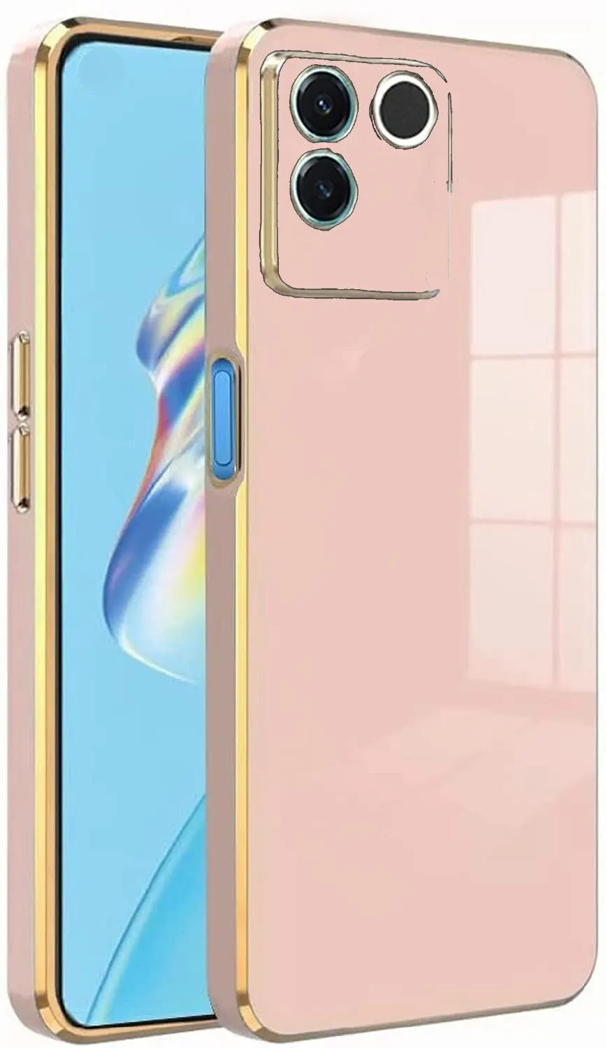 Micvir Back Cover for iQOO Z7 Pro 5G (Pink, Silicon, Pack of: 1)