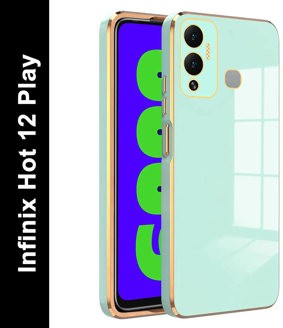 Micvir Back Cover for Infinix Hot 12 Play (Green, Silicon, Pack of: 1)