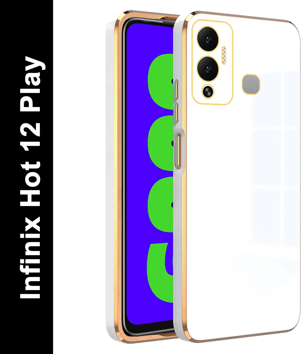Micvir Back Cover for Infinix Hot 12 Play (White, Silicon, Pack of: 1)