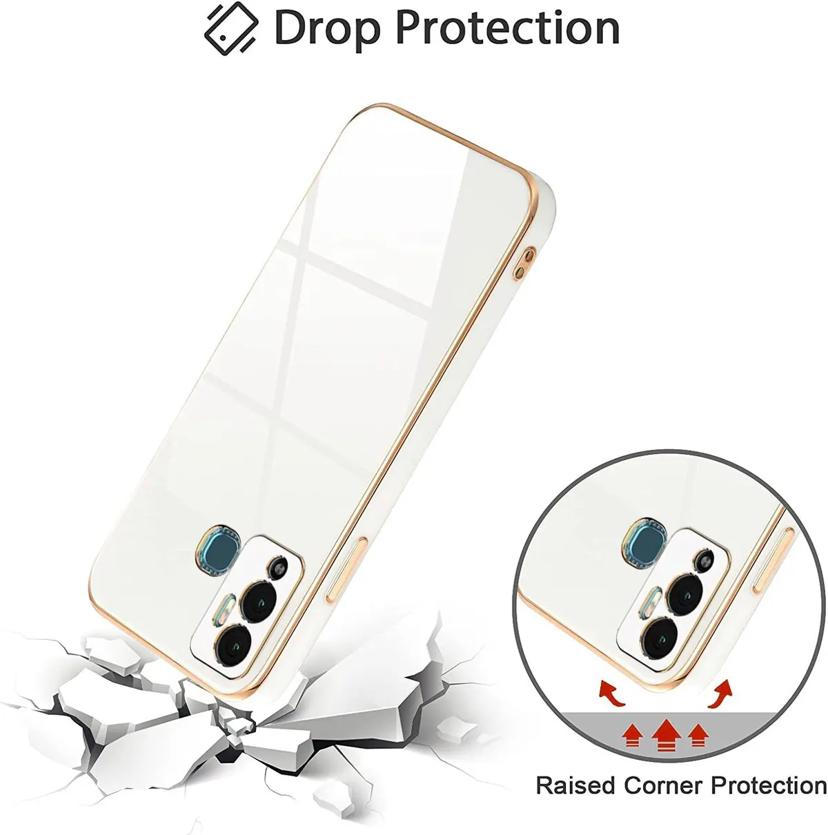 Micvir Back Cover for Infinix Hot 12 Play (White, Silicon, Pack of: 1) — image 4 of 5