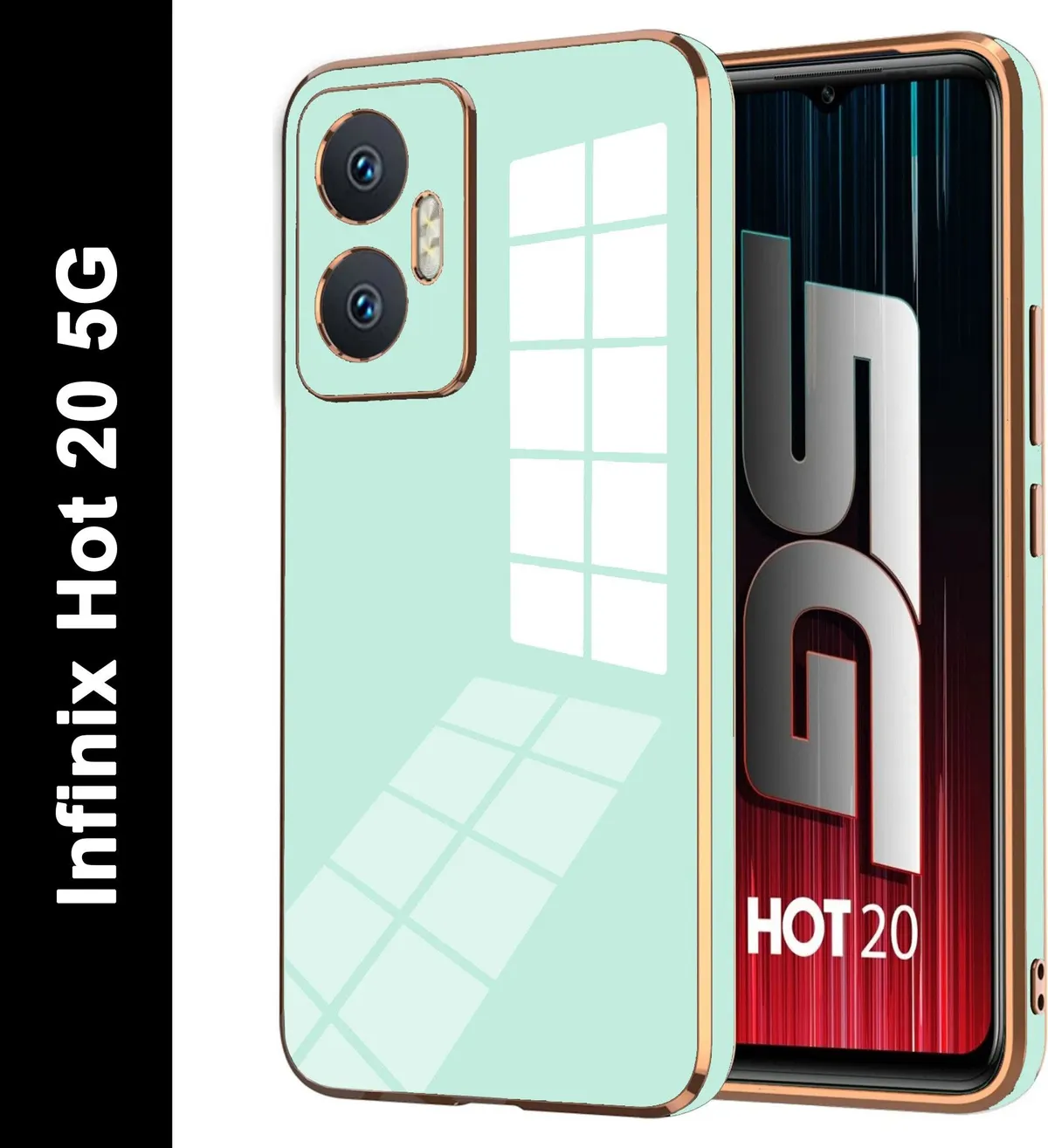 Micvir Back Cover for Infinix Hot 20 5G (Green, Silicon, Pack of: 1)