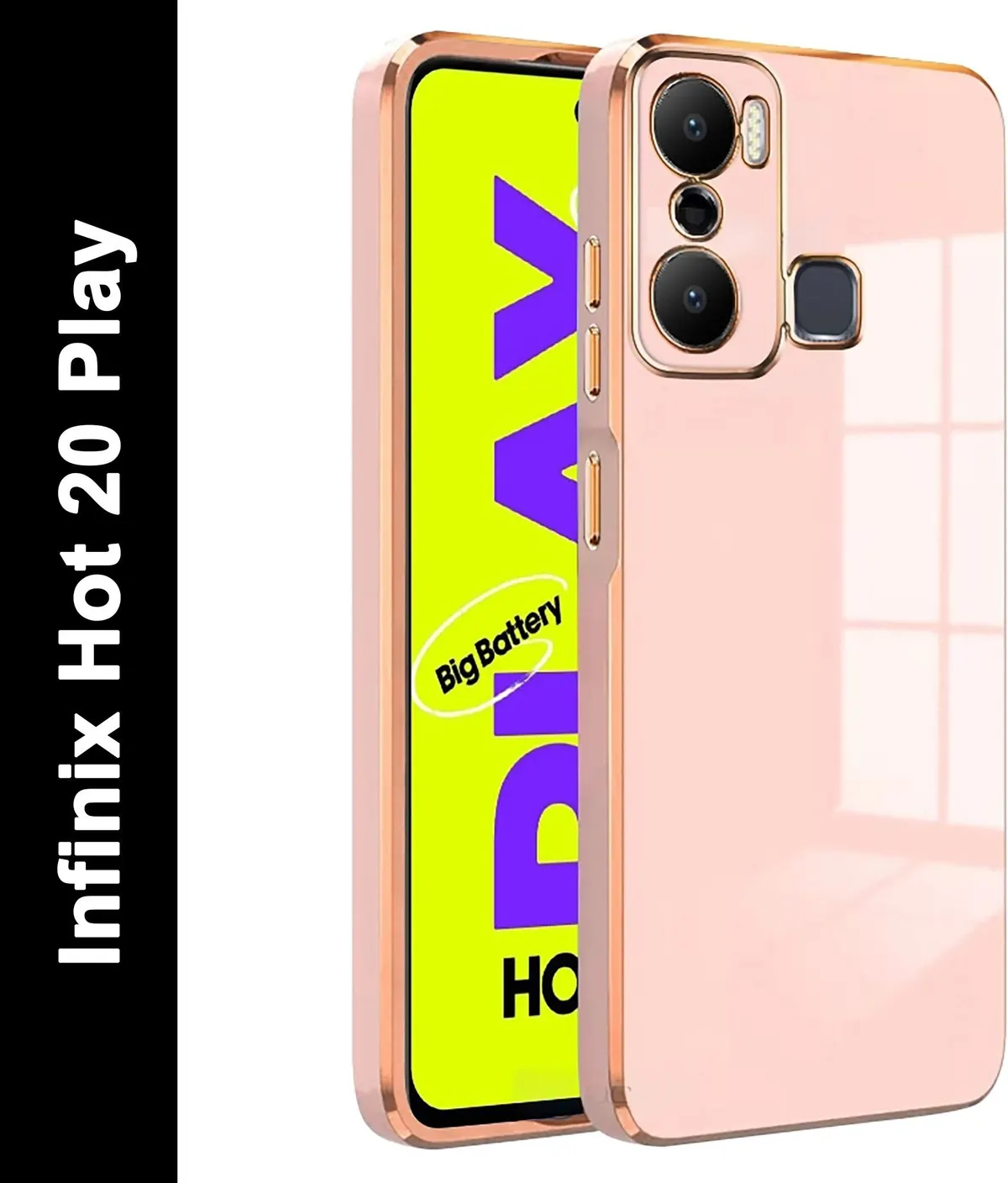 Micvir Back Cover for Infinix Hot 20 Play (Pink, Silicon, Pack of: 1)