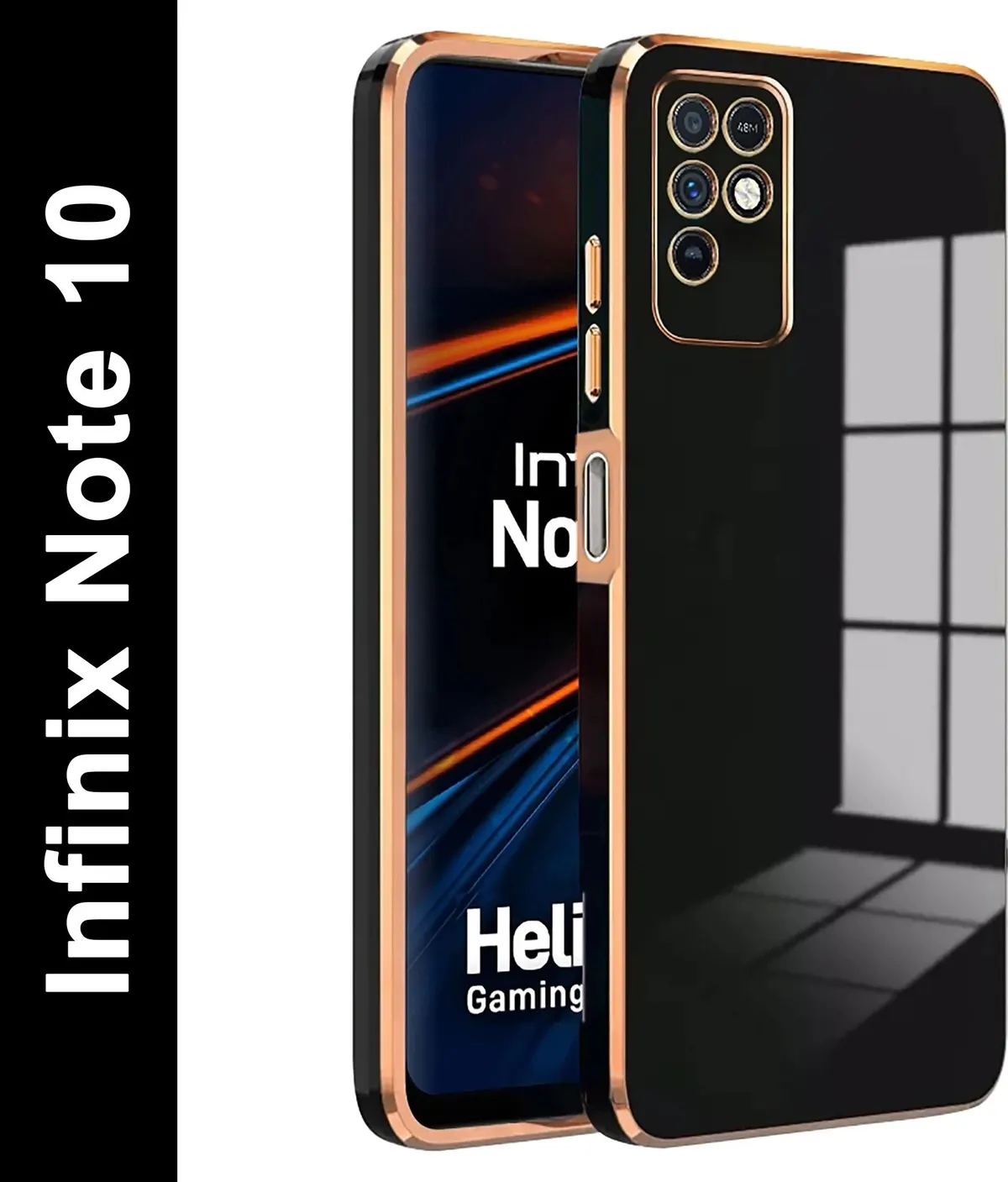 Micvir Back Cover for Infinix Note 10 (Black, Silicon, Pack of: 1)