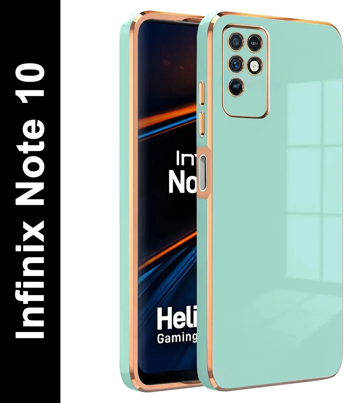 Micvir Back Cover for Infinix Note 10 (Green, Silicon, Pack of: 1)
