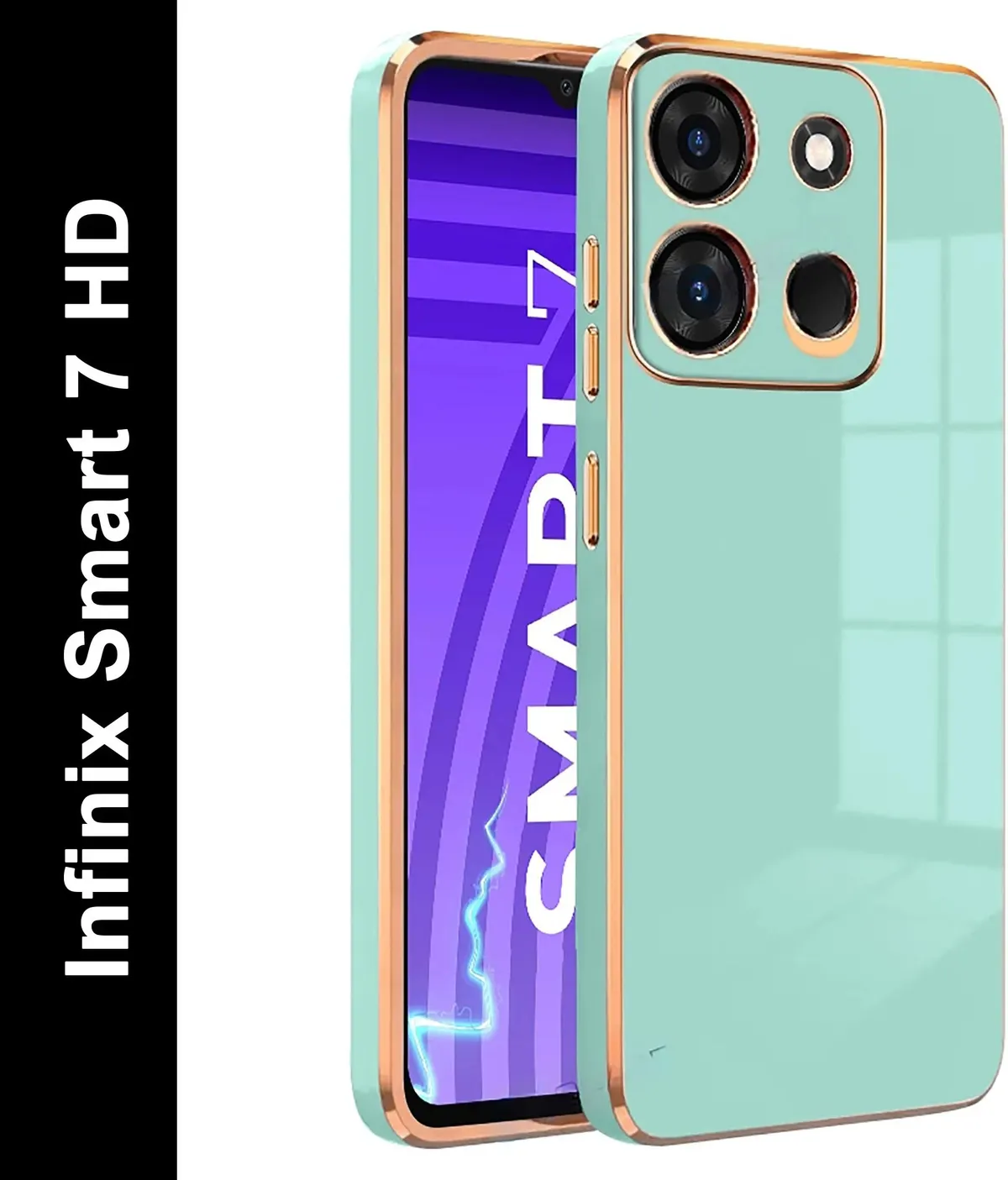 Micvir Back Cover for Infinix Smart 7 (Green, Camera Bump Protector, Silicon, Pack of: 1)