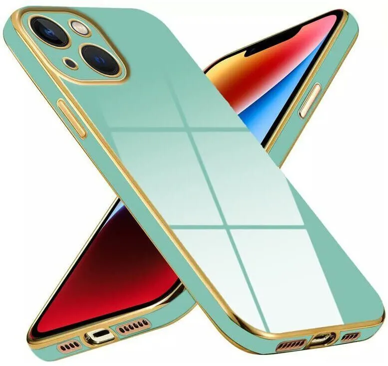 Micvir Back Cover for Apple iPhone 14 (Green, Silicon, Pack of: 1)