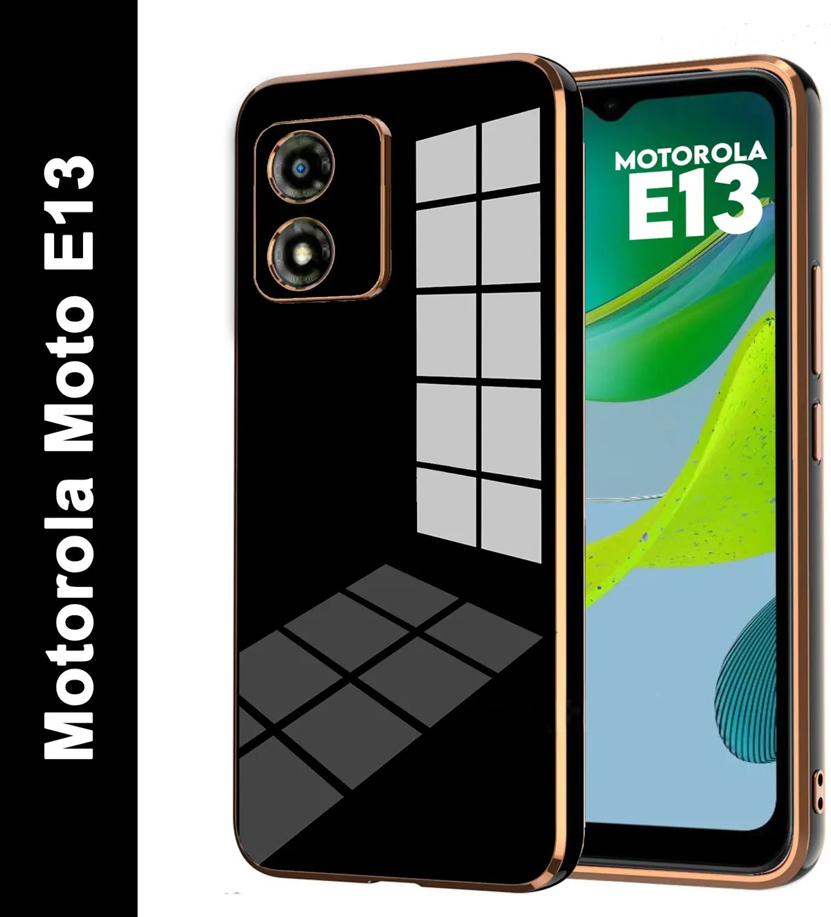 Micvir Back Cover for Motorola E13 (Black, Silicon, Pack of: 1)