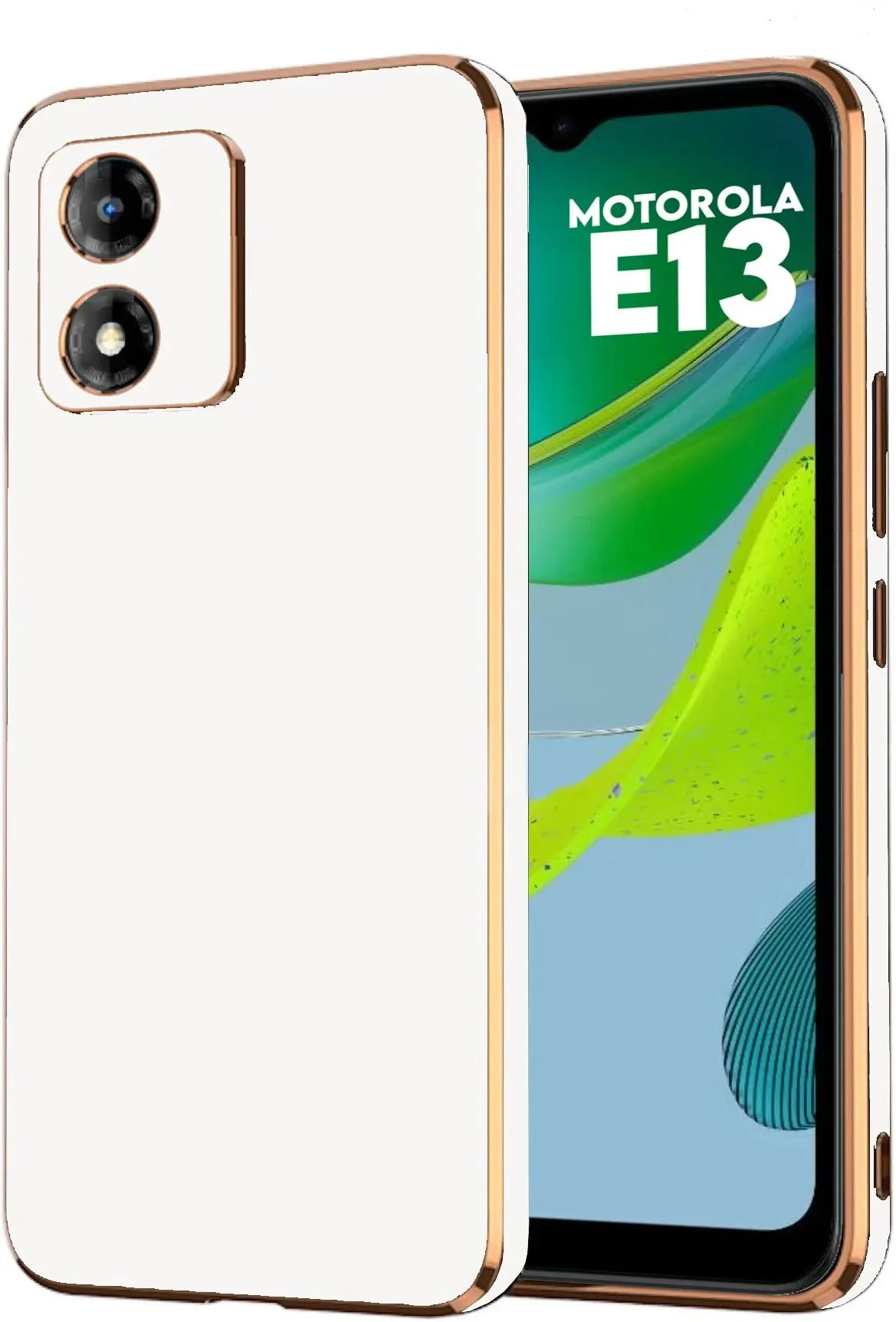 Micvir Back Cover for Motorola E13 (White, Silicon, Pack of: 1)