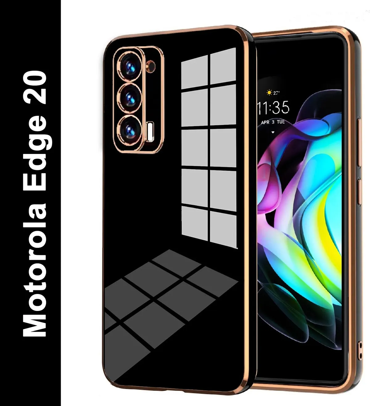 Micvir Back Cover for Motorola Edge 20 (Black, Silicon, Pack of: 1)