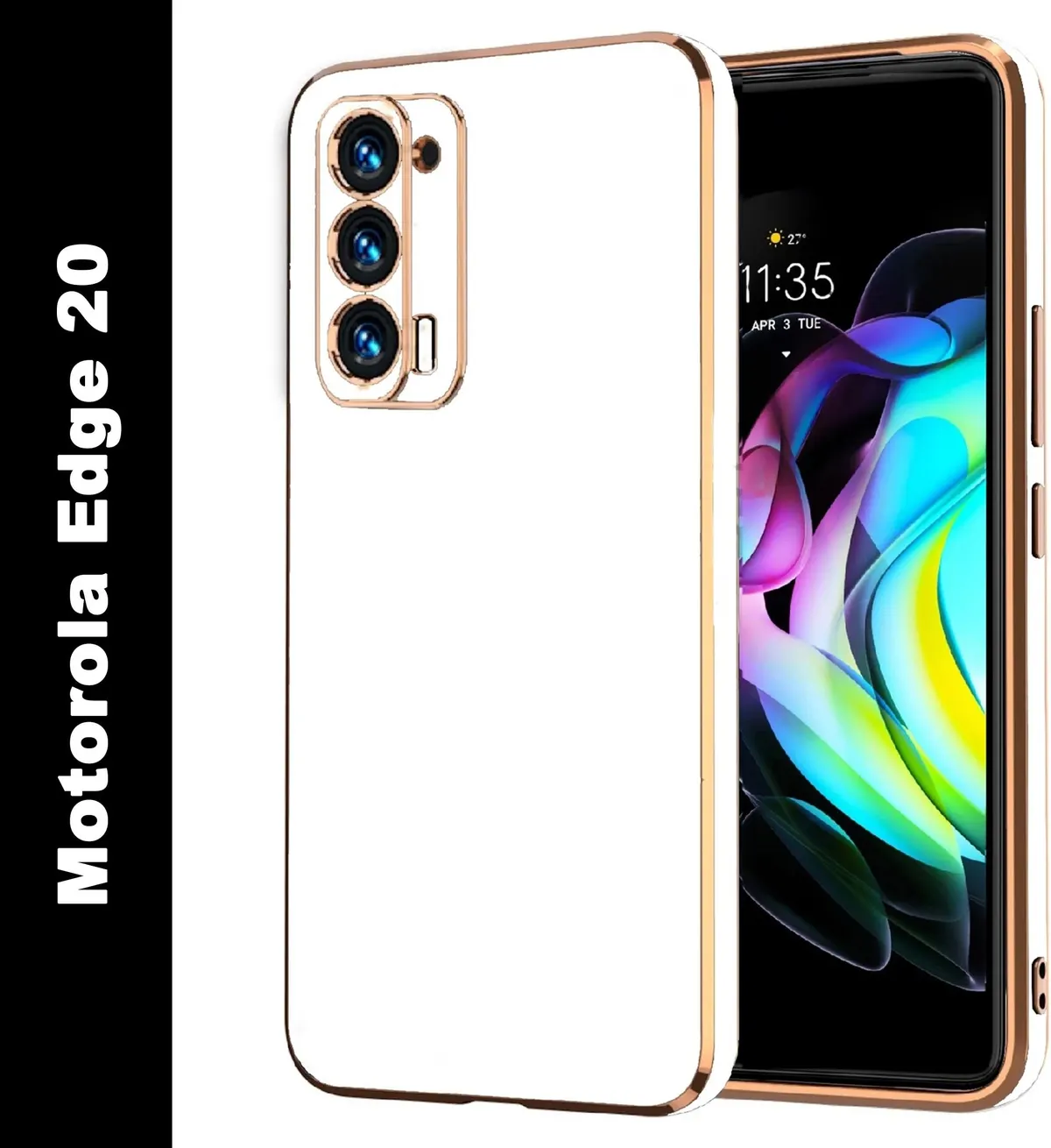 Micvir Back Cover for Motorola Edge 20 (White, Silicon, Pack of: 1)