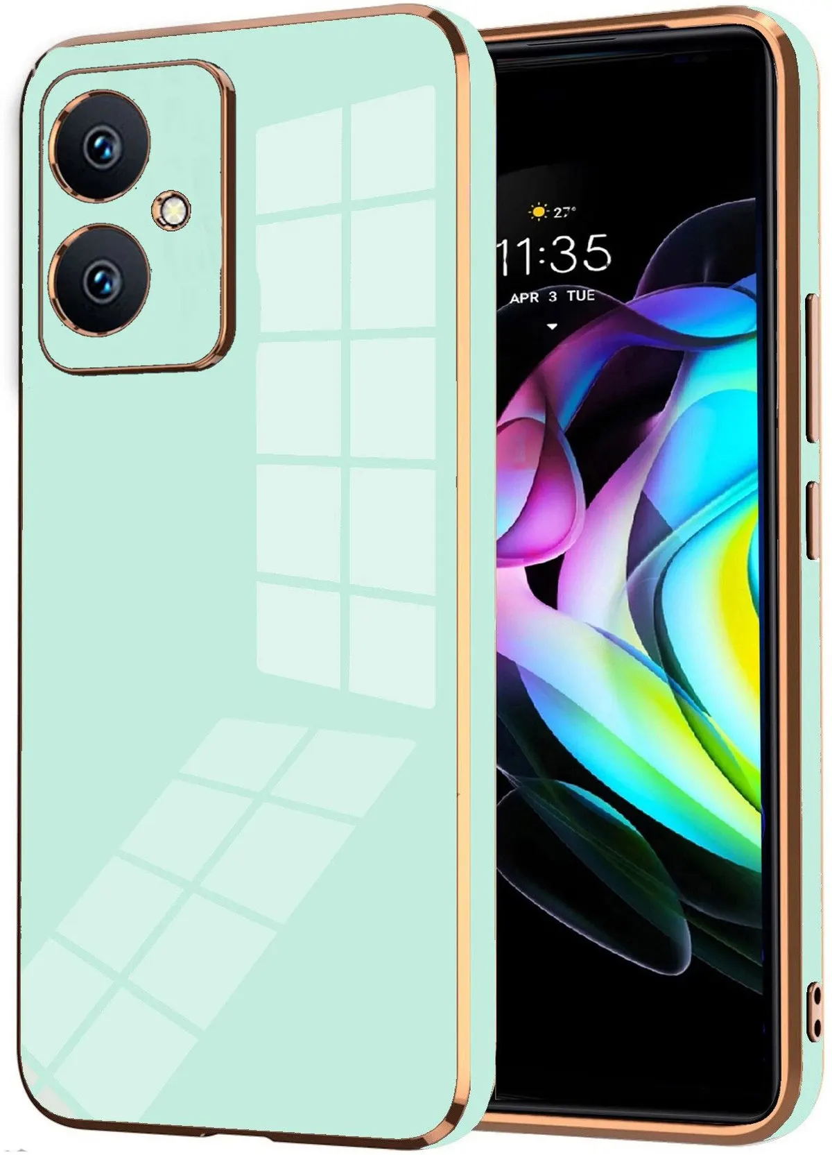 Micvir Back Cover for Motorola G14 (Green, Silicon, Pack of: 1)