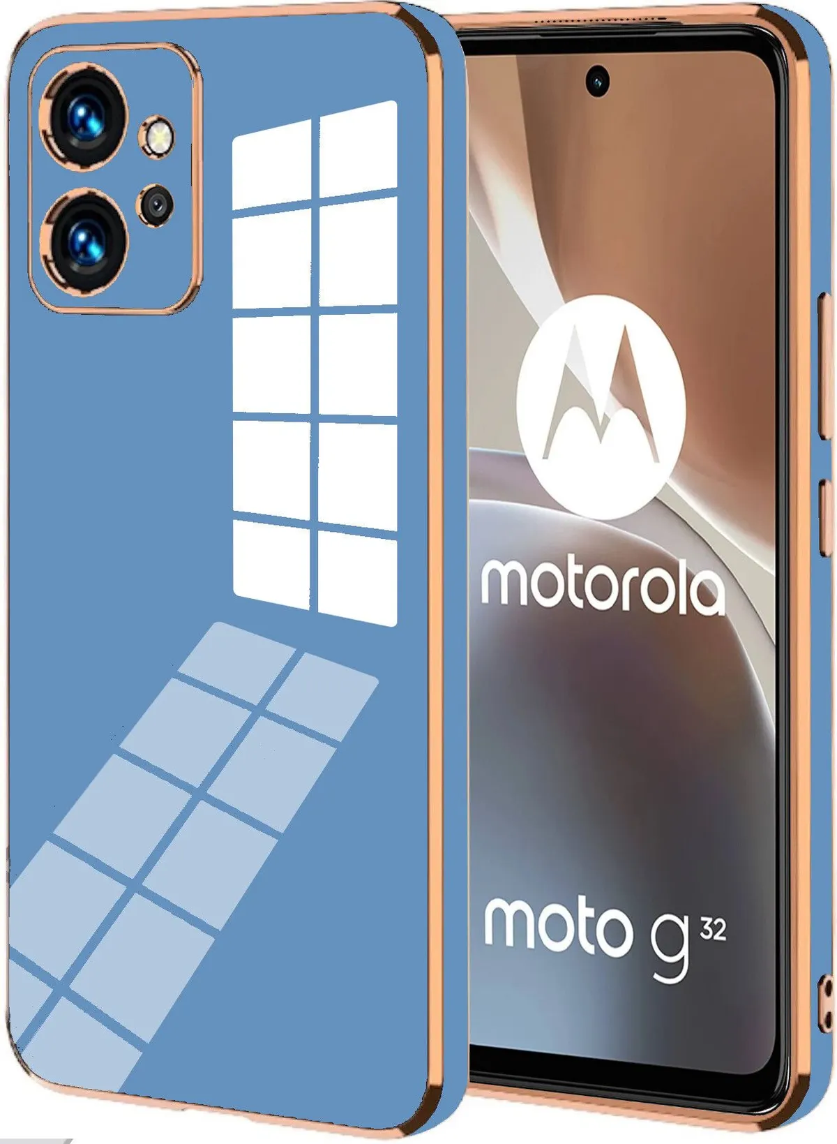 Micvir Back Cover for Motorola G32 (Blue, Silicon, Pack of: 1)