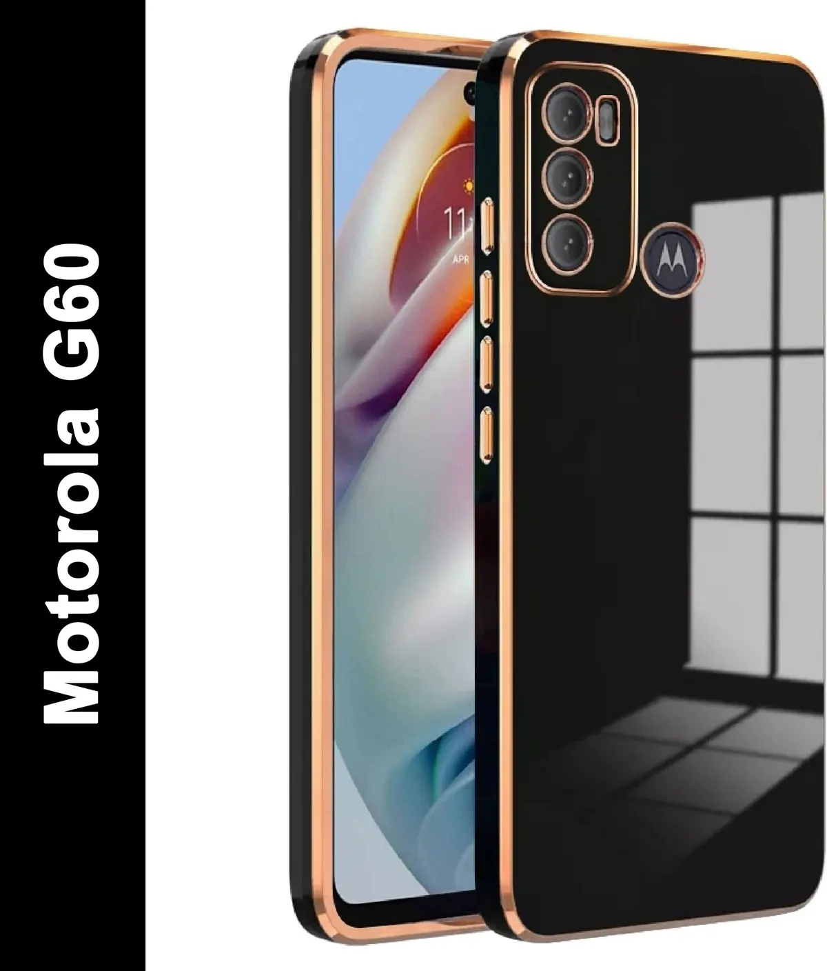 Micvir Back Cover for Motorola G60 (Black, Silicon, Pack of: 1)