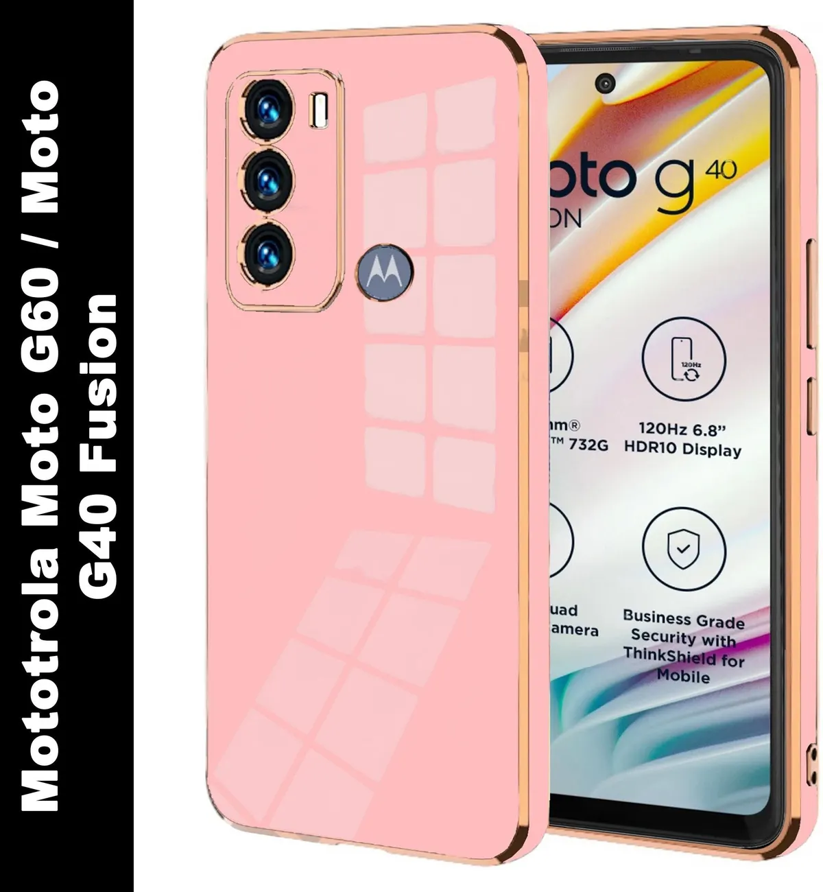 Micvir Back Cover for Motorola G40 Fusion, Motorola G60, Moto G40 Fusion, Moto G60 (Pink, Silicon, Pack of: 1)
