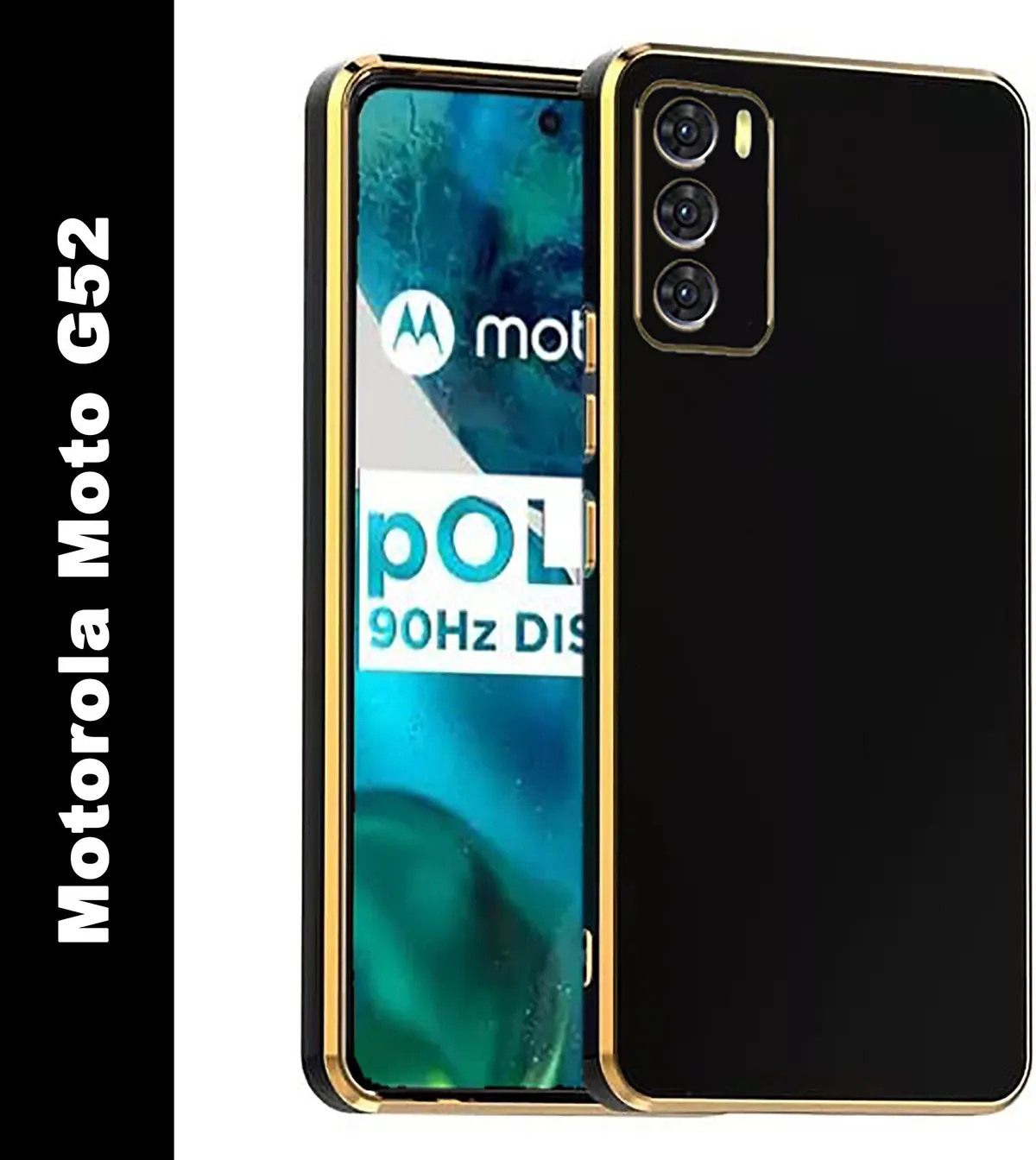 Micvir Back Cover for Motorola Moto G52 5G (Black, Silicon, Pack of: 1)