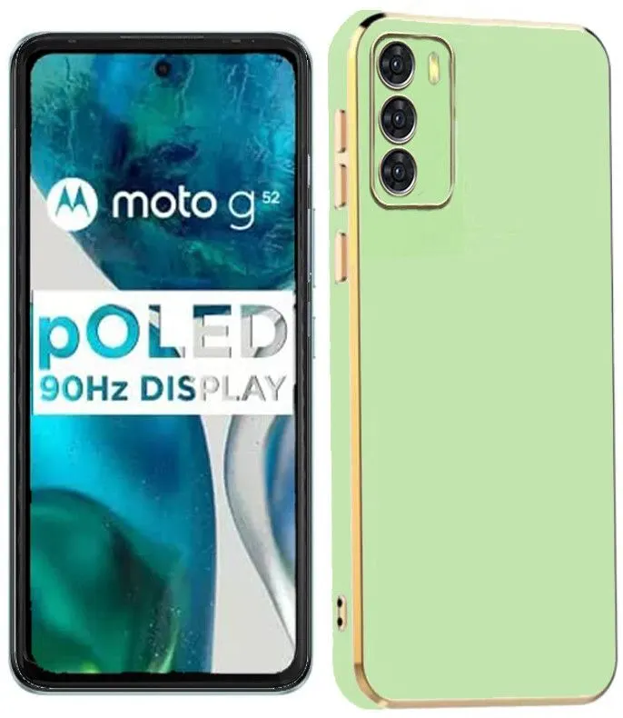 Micvir Back Cover for Motorola Moto G52 5G (Green, Silicon, Pack of: 1)