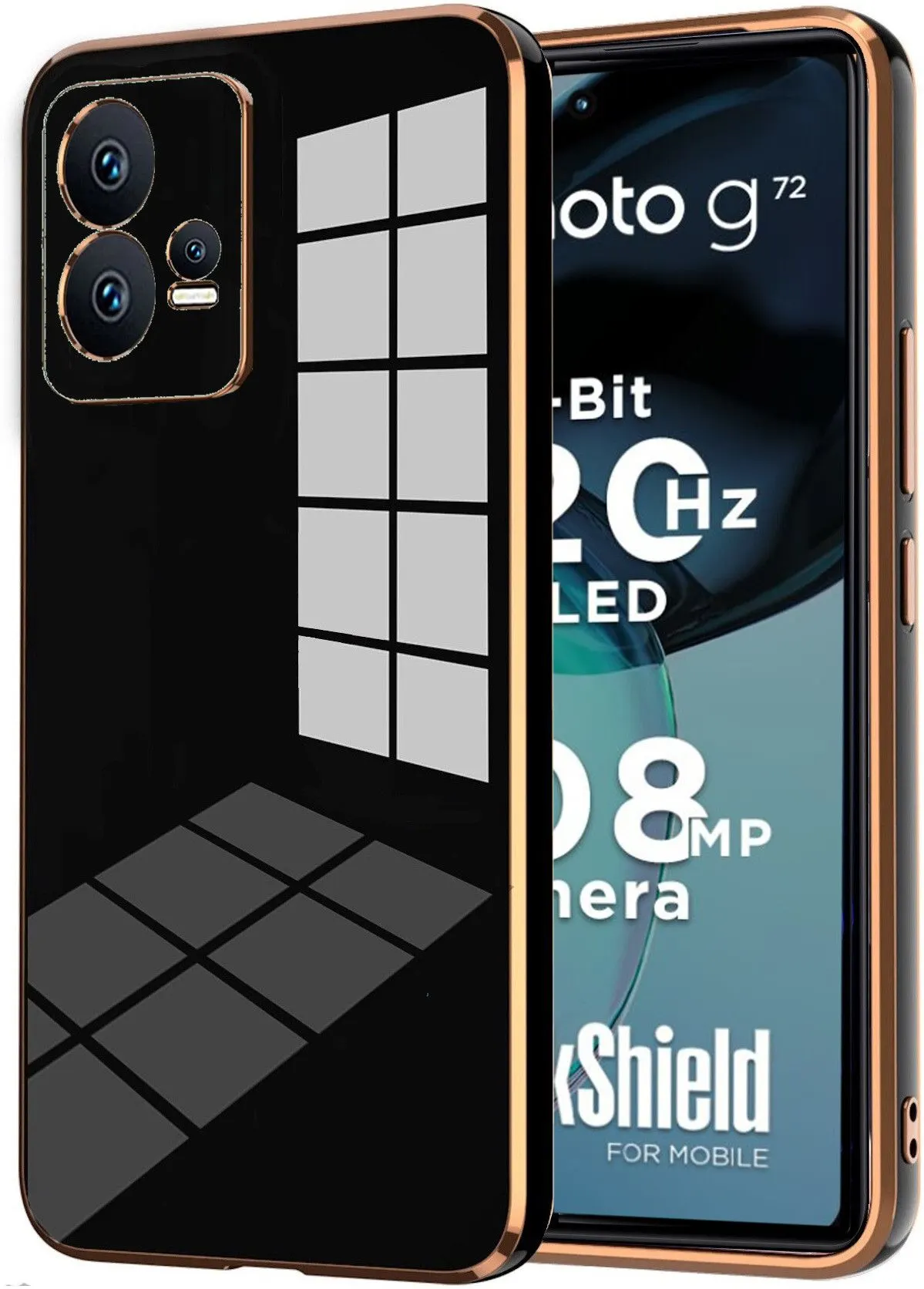 Micvir Back Cover for MOTOROLA g72 (Black, Silicon, Pack of: 1)