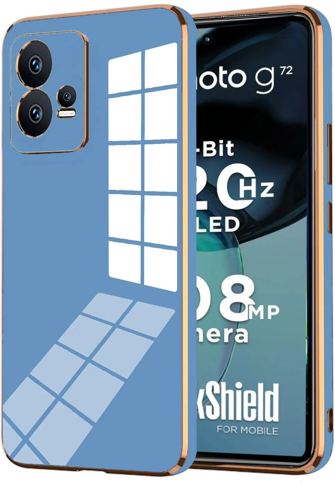 Micvir Back Cover for MOTOROLA g72 (Blue, Silicon, Pack of: 1)