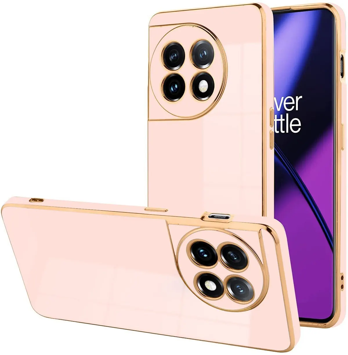 Micvir Back Cover for OnePlus 11 5G (Pink, Silicon, Pack of: 1)