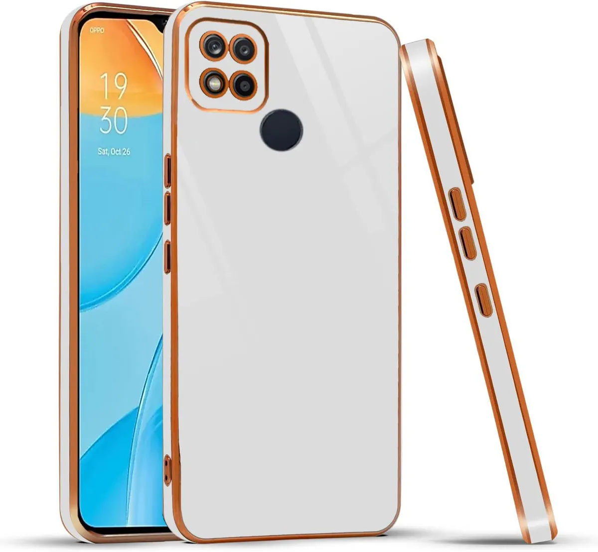 Micvir Back Cover for Oppo A15 (White, Silicon, Pack of: 1)