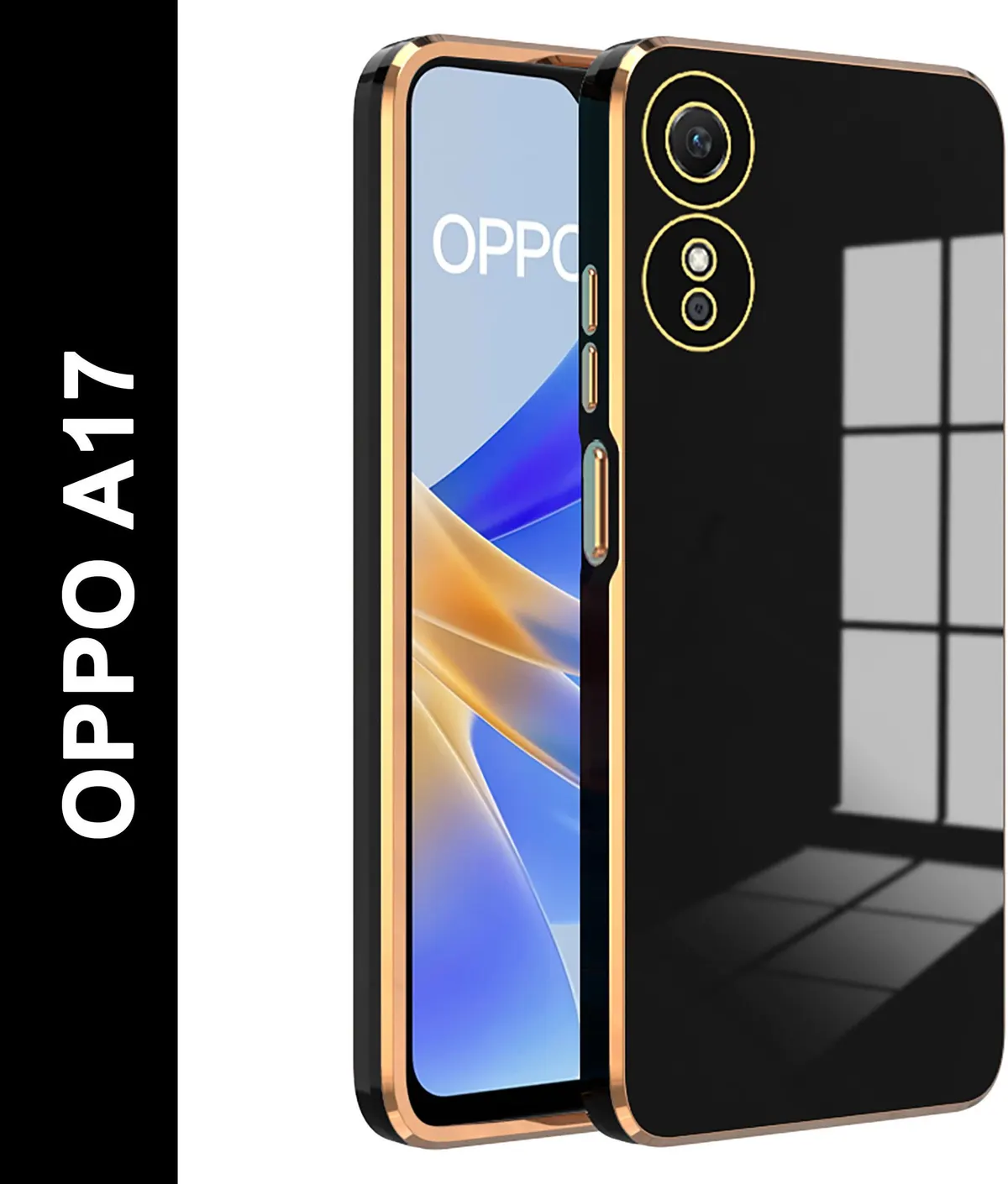 Micvir Back Cover for Oppo A17 (Black, Silicon, Pack of: 1)